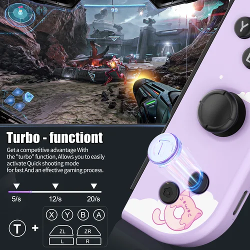 Imagen 2 del producto Mini Joypad para Nintendo Switch/Ios/Android/Pc Gamepad para mando a distancia con función de despertador Control de movimiento/doble vibración