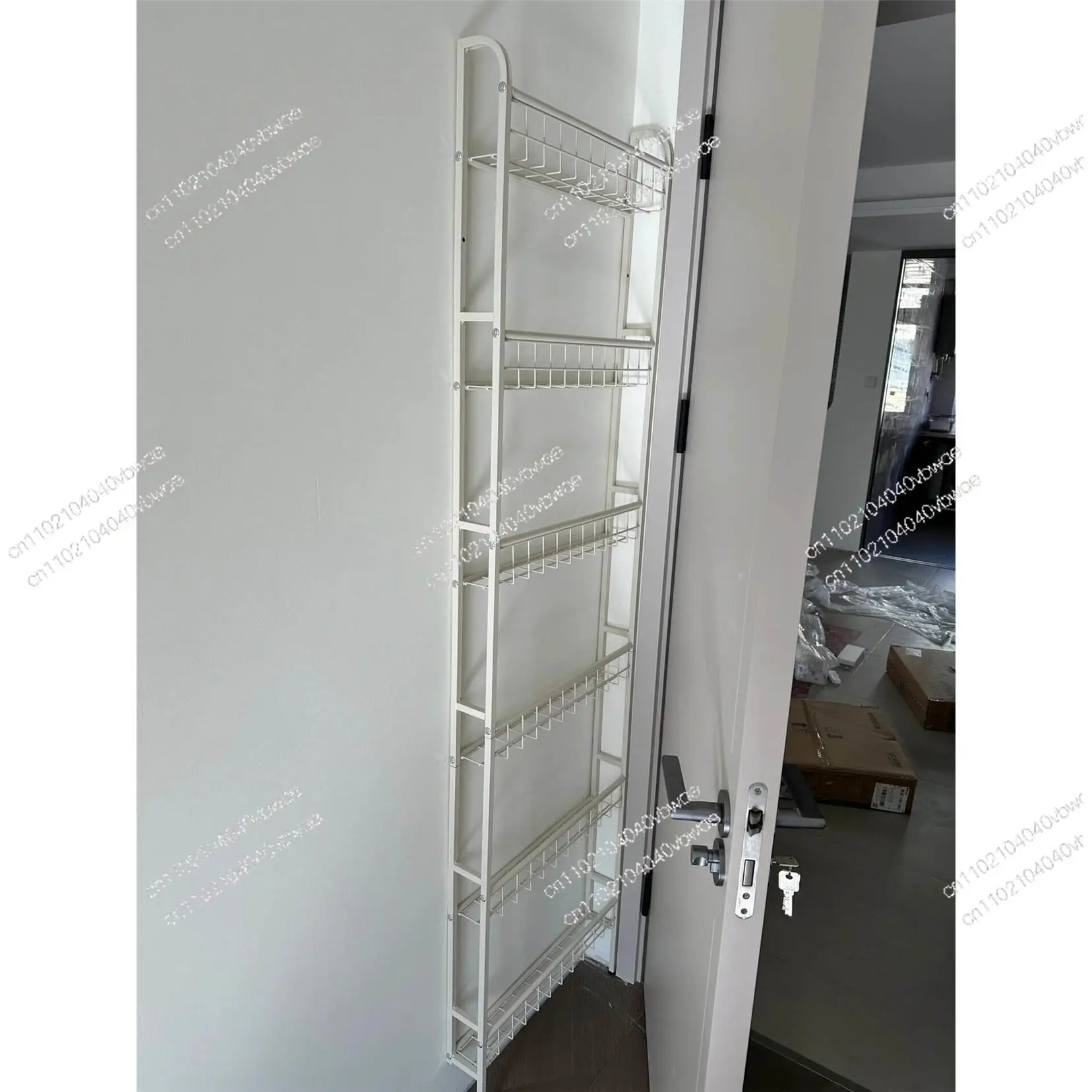 

Behind-the-Door Iron Art 9cm Ultra-Narrow Gap Storage Rack Storage Cabinet Wall Bookshelf Shelf Customizable