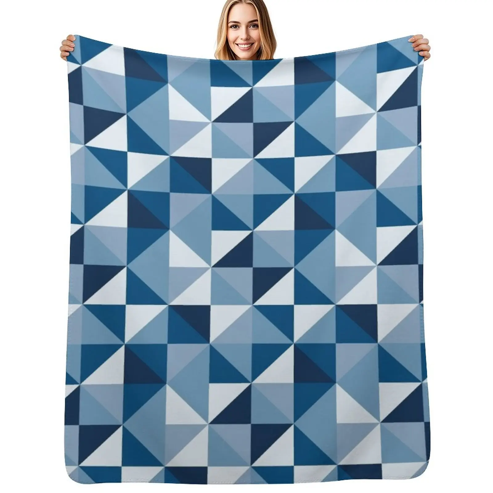 

Modern Shades of Blue Throw Blanket Fluffy Cozy Throw Blanket for Home Decor