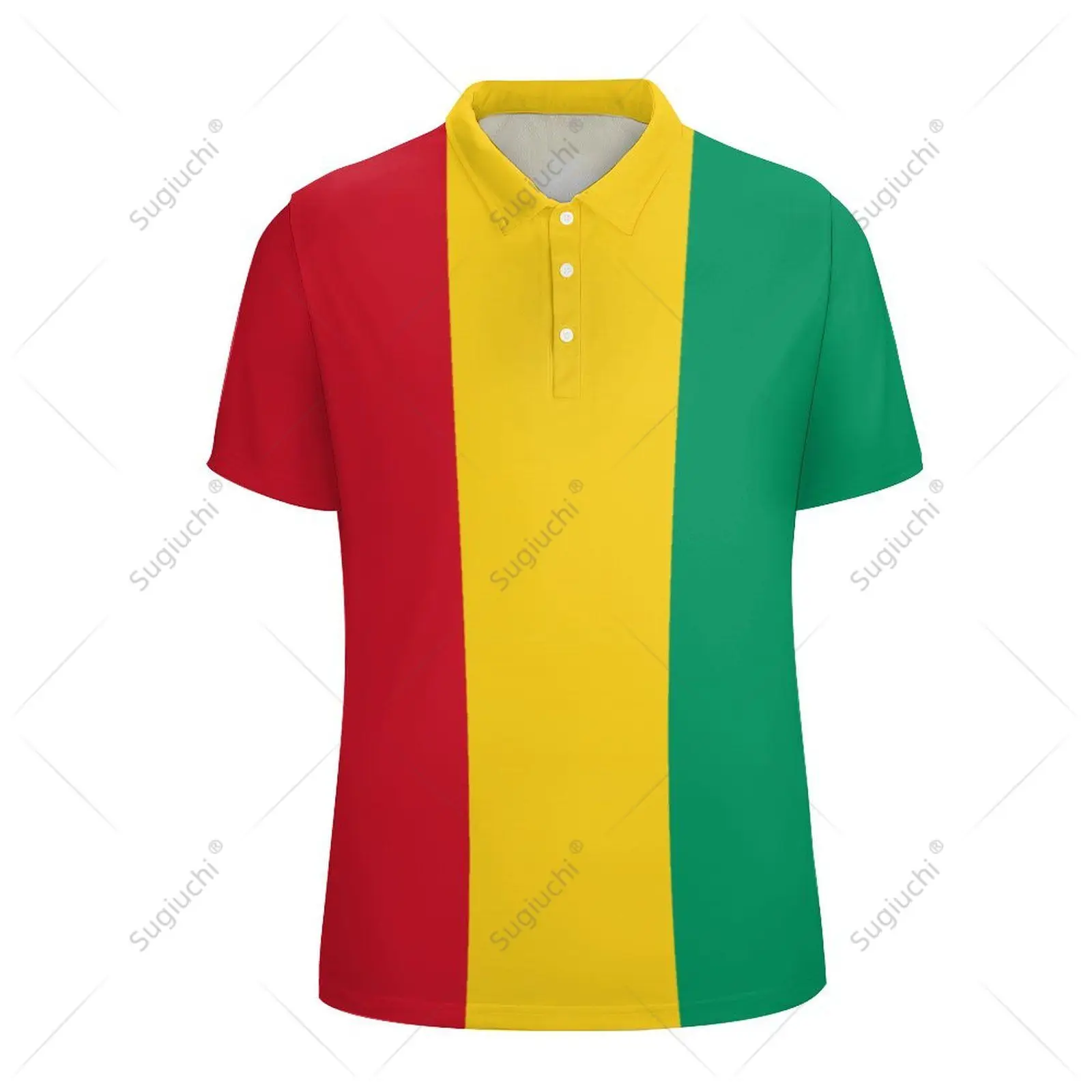 Unisex Polo Shirt Guinea Flag 3D Print Man Polo Fashion Clothing Tracksuits Short Sleeves