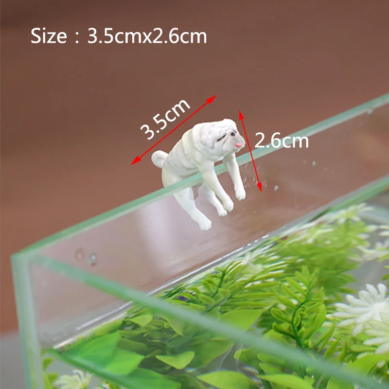 Simulation mini Ornaments Fish Aquarium Decor Artificial pet dogs Fish Tank Decoration Animal Figurine Dollhouse Home Decor