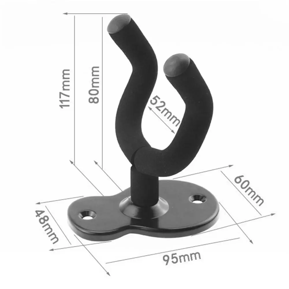 1PC Universal Metal Guitar Hanger gancio per montaggio a parete acustico supporto antiscivolo per accessori per strumenti Ukulele per chitarra elettrica