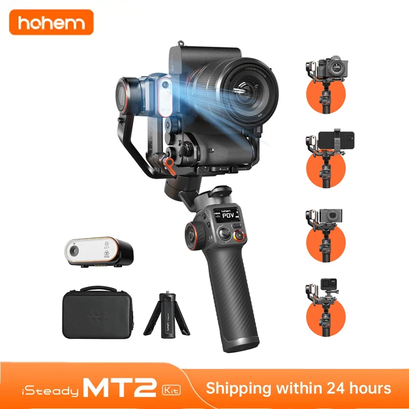 Комплект Hohem iSteady MT2 для беззеркальной камеры, смартфона Action Camre, стабилизатора для Sony/Nikon/Canon, 3-осевая нагрузка подвеса 1,2 кг Комплект Hohem iSteady MT2 для беззеркальной камеры, смартфона Action Camre, стабилизатора для Sony/Nikon/Canon, 3-осевая нагрузка подвеса 1,2 кг