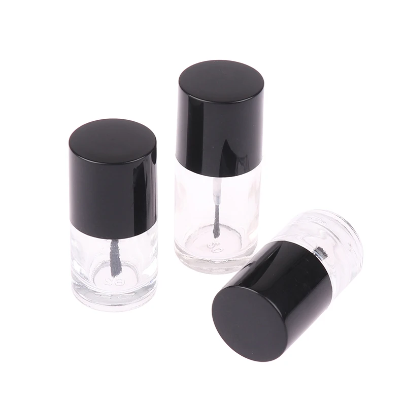 Empty Nail Polish Bottle 5/10/15ml Transparent Glass Cosmetic Containers with Brush And Lid for DIY Nail Art