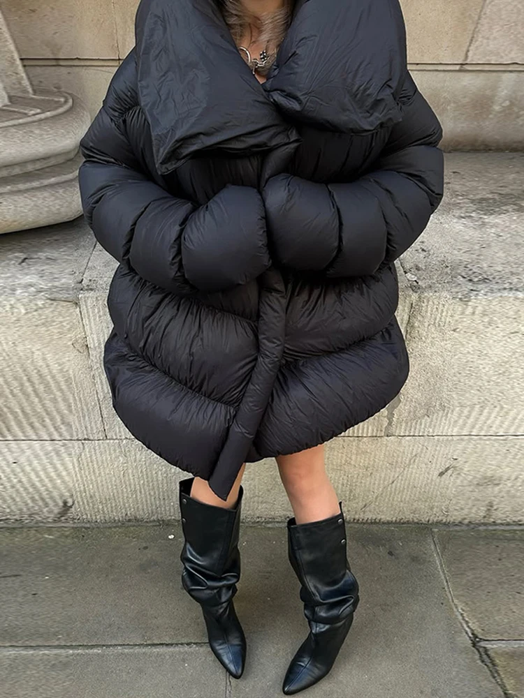 Oversize Thicken Cotton Jackets Women Lapel Long Sleeves Loose Warm Coats Female 2026 Winter New Fashion Solid Casual Outwears 2 Oversize Thicken Cotton Jackets Women Lapel Long Sleeves Loose Warm Coats Female 2026 Winter New Fashion Solid Casual Outwears 2