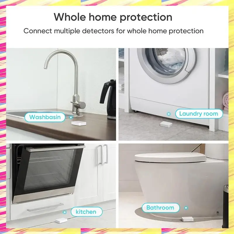 

ABJJ Zigbee детектор утечки воды 2,4 ГГц датчик воды сигнализация, сигнализация беспроводной датчик утечки воды для подвала, кухни, ванной комнаты