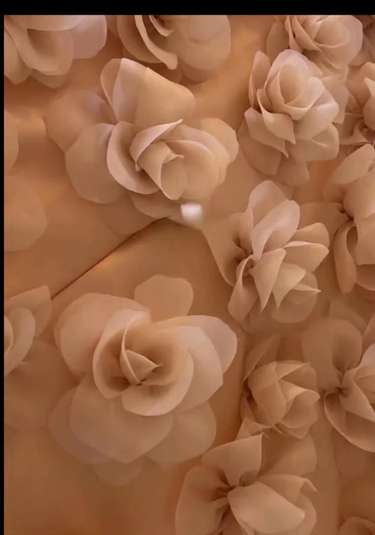 Personalizado sem alças sem mangas luxuoso feito à mão flor tridimensional vestidos de noite de organza