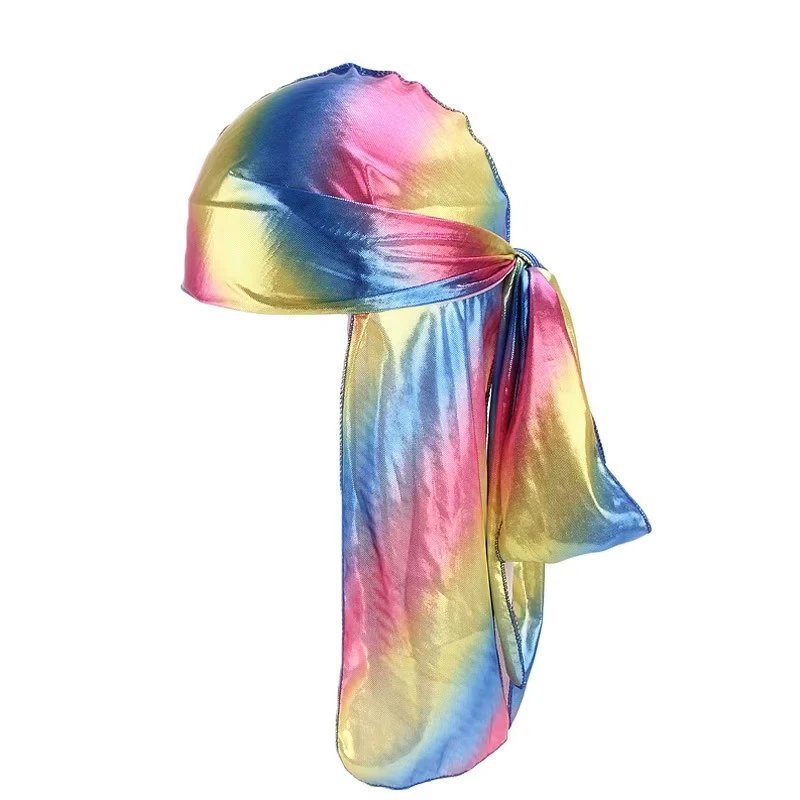 2023 New Unisex Silk Satin Durags Bandanas Turban Hat Longtail Pirate Long Ribbon Durag Biker Headwear Headband Hair Accessories image 4