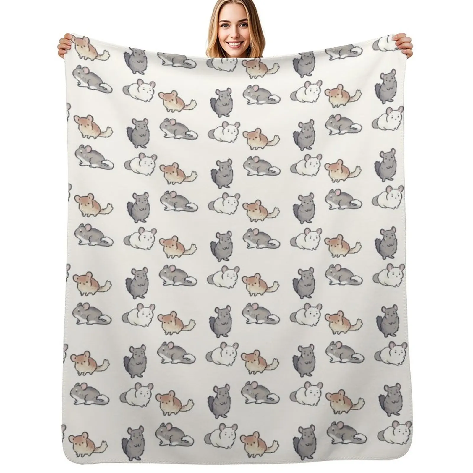 

Chinchilla pack Throw Blanket Faux Fur Soft Warm Blanket for Bed