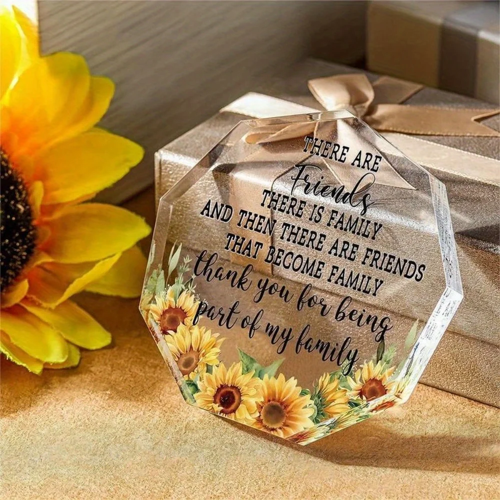 Heart Acrylic Plaque, Friendship Gift for Women, Birthday Retirement Souvenir Keepsake