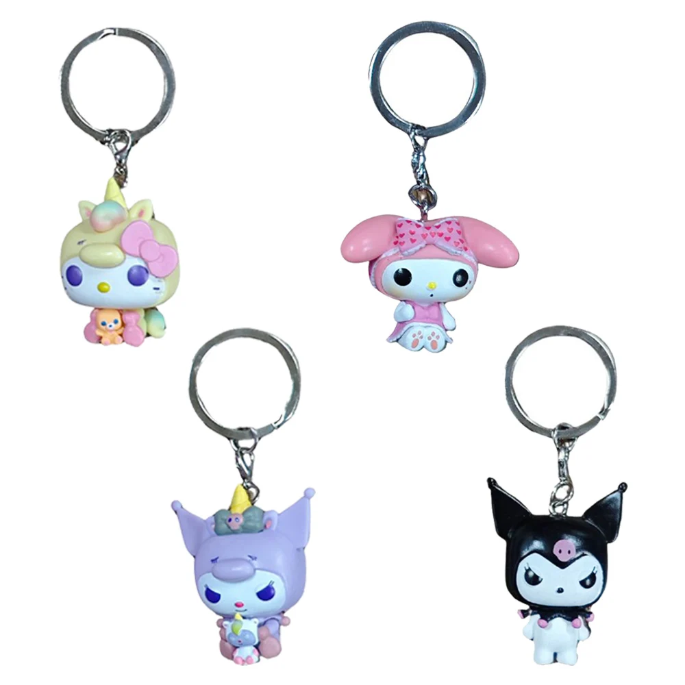 My Melody Kuromi With Baku Keychain Toy Hello Kitty Pochacco Devil Kuromi Pocket Pop Keychain Collectible Model Toys view 5