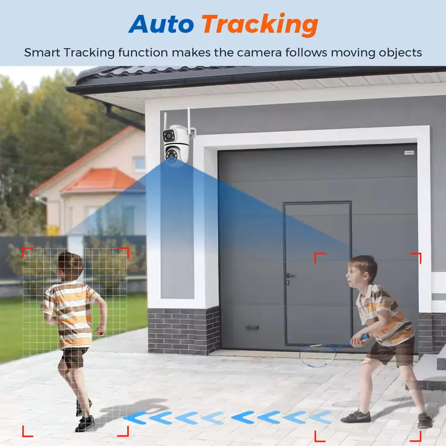 PEGATAH 4K IP PTZ Camera WiFi 4K Dual Len Outdoor Auto Tracking Color Night Vision CCTV Surveillance Camera Security Protection