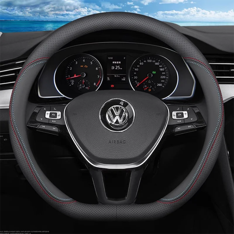 

D Shape Car Steering Wheel Cover for VW Jetta 6 2017-2024 Golf 7 Scirocco Bettle 2012-2024 Tiguan 2019 -2024 Volkswagen