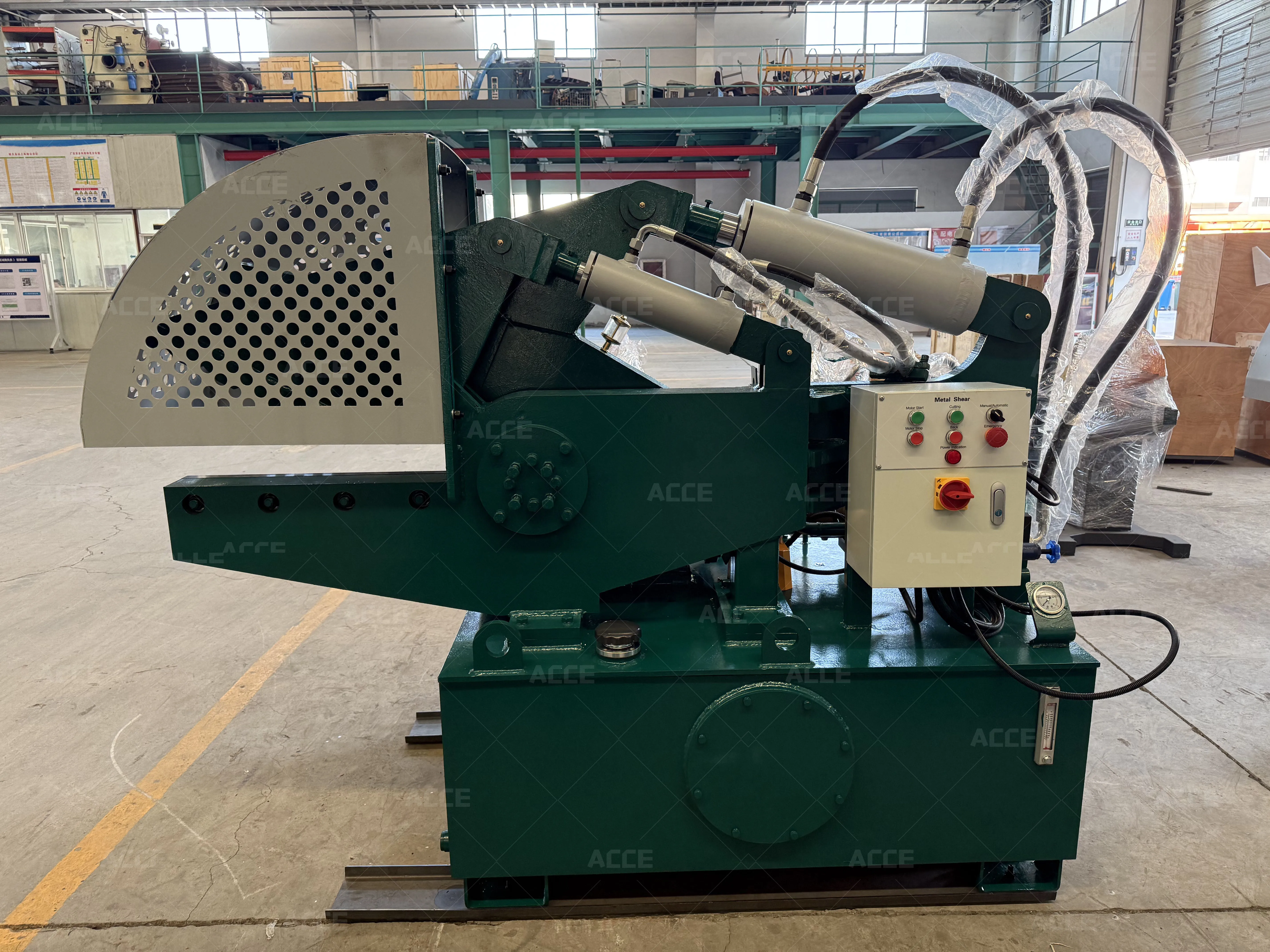 AS-250B Hydraulic Alligator Shear Steel Shearing Machine New With Motor For Stainless Steel & Aluminum Metal Processing