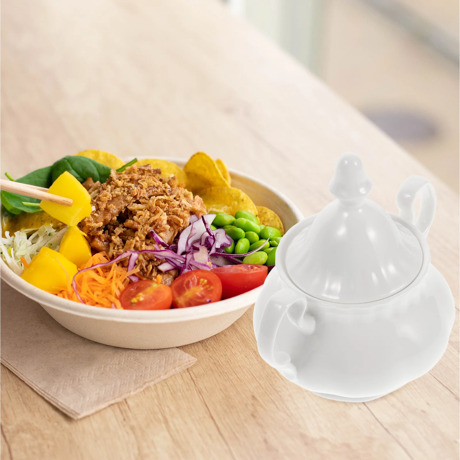 

White Porcelain Vintage Ceramic Sugar Bowl Coffee Pot Tea Coffee Sugar Storage Container Kitchen Storage Canister