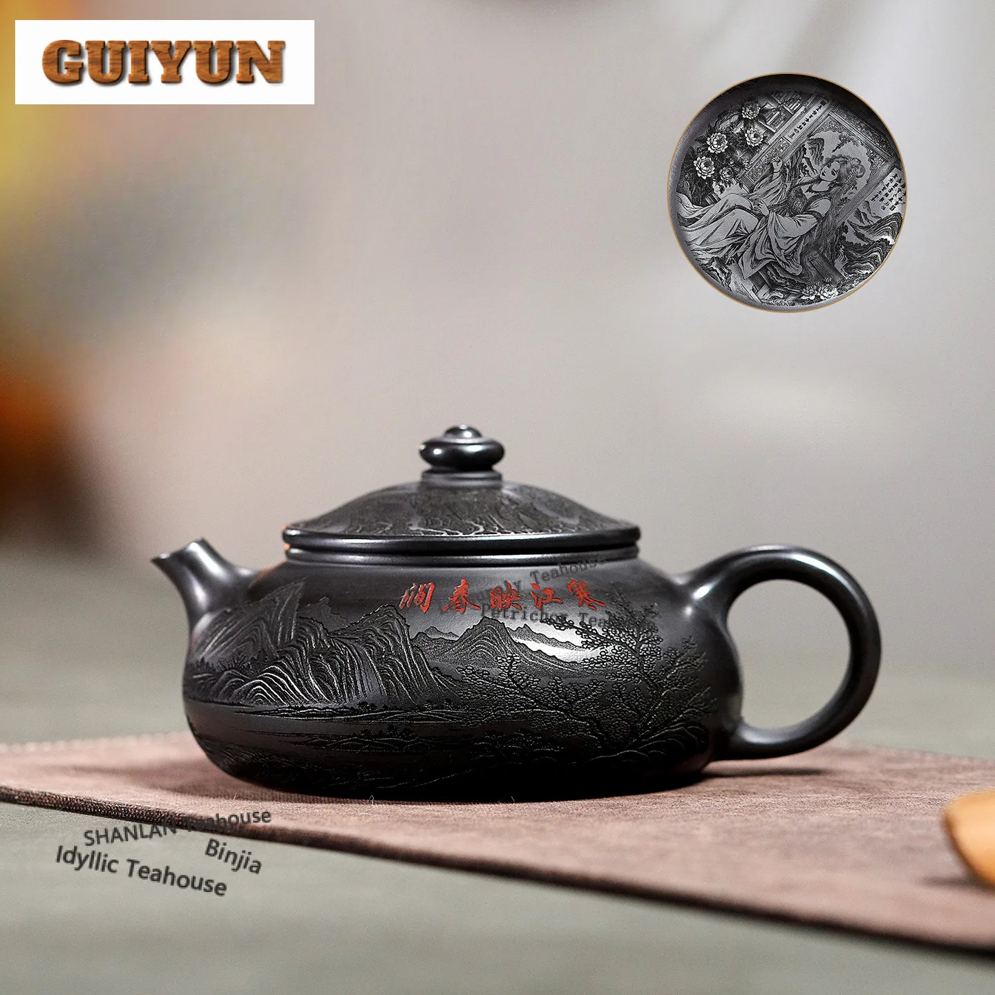 

500ml Antique Yixing Purple Clay Teapots Handmade Han Jiang Pot Raw Ore Stone Yellow Mud Kettle Chinese Zisha Tea Set Collection