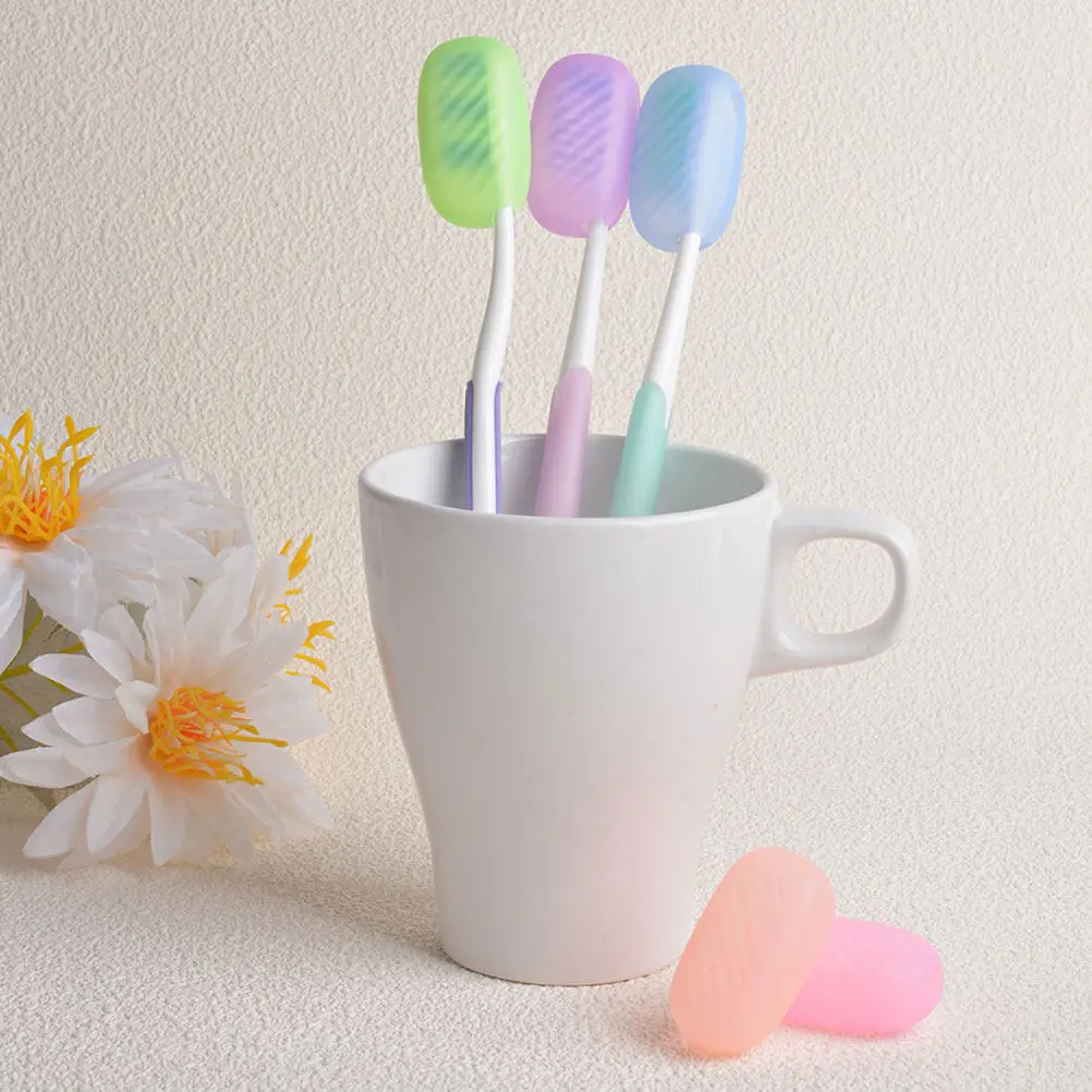 

Набор из 6 силиконовых защитных колпачков для зубных щеток: портативные компактные чехлы-держатели, незаменимые для кемпинга, отелей и авиаперелетов