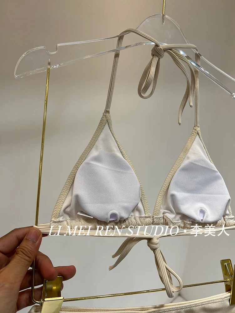 Nuevo Bikini estilo falda blanca, traje de baño superior de manga larga, vacaciones para chicas