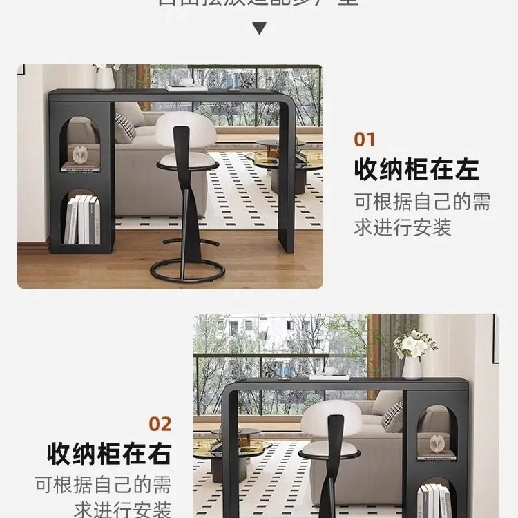 Light luxury rock slab bar table Household living room partition against the wall Pass high table Cream wind balcony Leisure bar