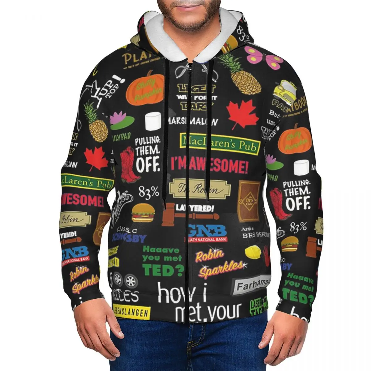 How I Met Your Mother HIMYM TV Show Collage Zipper Hoodie Harajuku Pullover Autumn Winter Men Women Sweatshirts Long Sleeve Tops