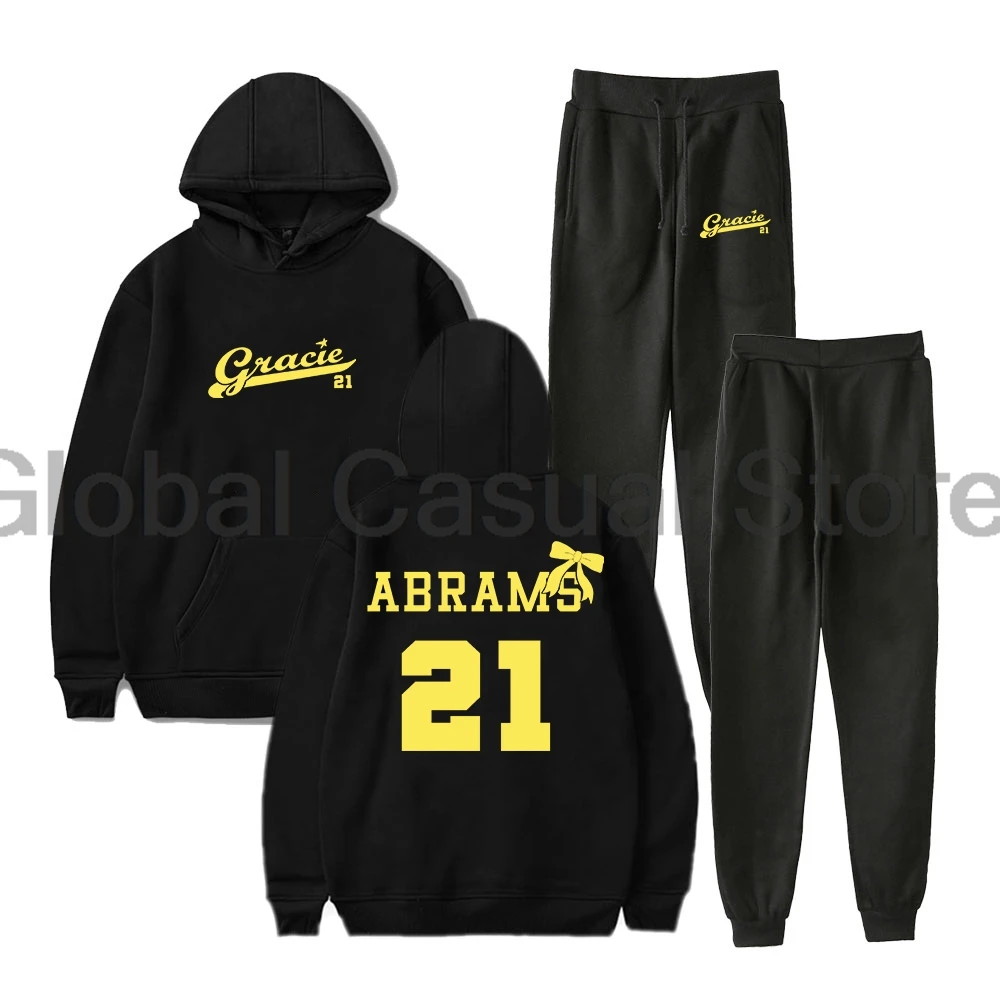 

Gracie Abrams 21 Logo Tour 2025 Толстовки Брюки для бега Комплект из двух предметов Толстовки + спортивные штаны Мужчины Женщины Модные комплекты одежды
