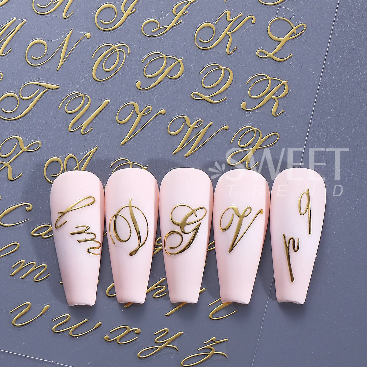 6 قطعة رسالة القوطية مسمار صائق الإنجليزية الأبجدية الكلمة الرومانية تصميم رقائق يلتف ثلاثية الأبعاد موضة Y2K تصميم ملصقات ديكور لتزيين الغرف مانيكير نصائح #4