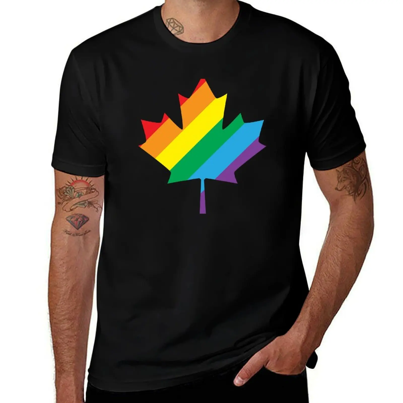 Camiseta lgbt canada orgullo, camiseta lisa para hombre, Camiseta de algodón 100% para hombre, Camiseta de algodón