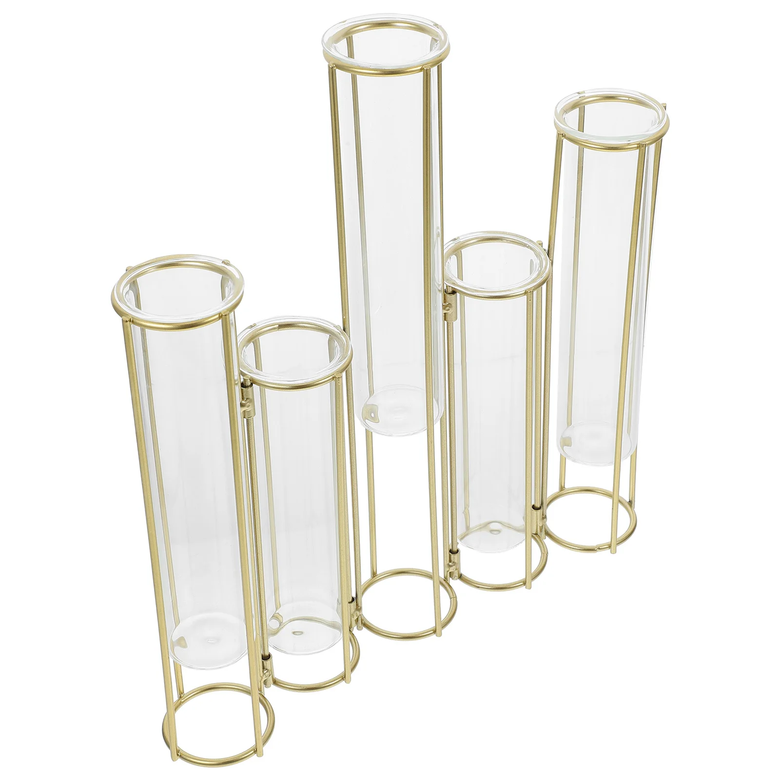 

Five-Link Hydroponic Test Tube Flower Vase Metal Frame Adjustable Stand for Desk Living Room Floral Display Holder