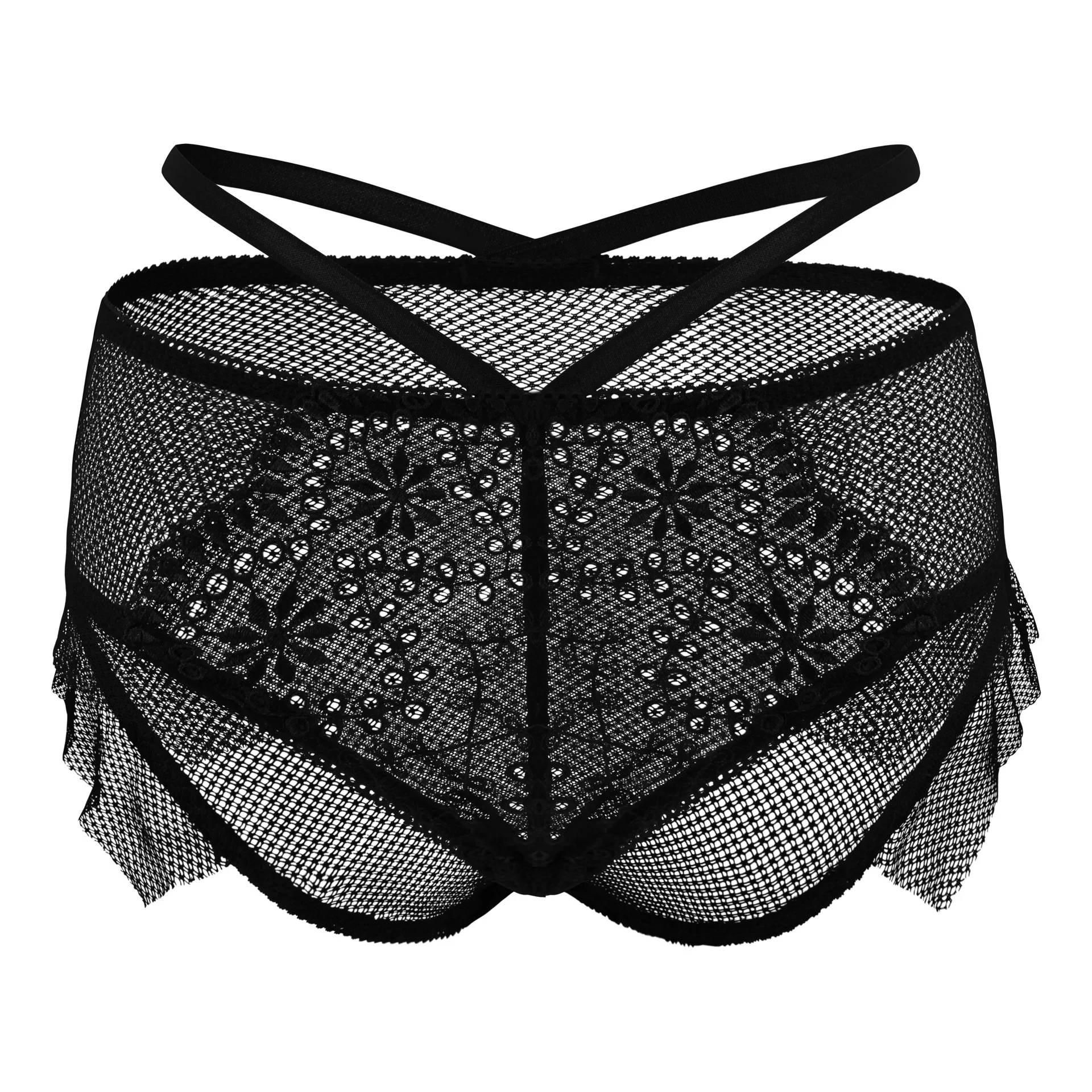 Sexy Spitze Damen Höschen Seite Fliege Durchsichtige Mesh Damen Slips Unterwäsche