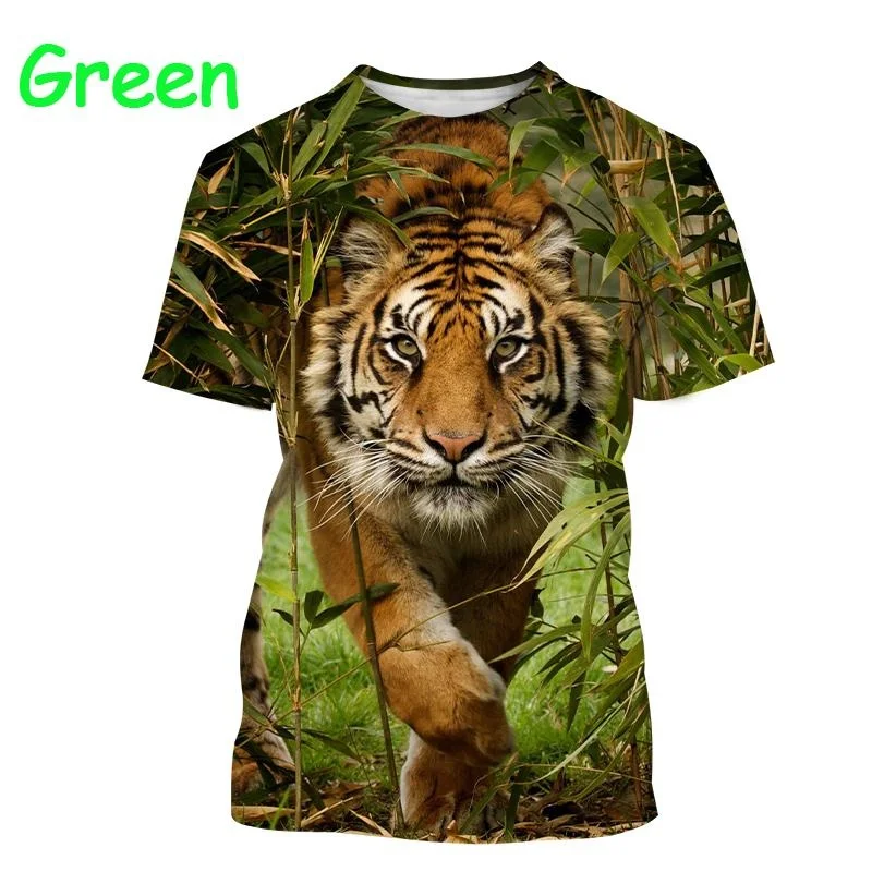 Hot Sale Personality Ferocious Tiger 3D Printing T-shirt Summer Unisex Fashion Funny Cool Hip Hop Animal Short Sleeve Top