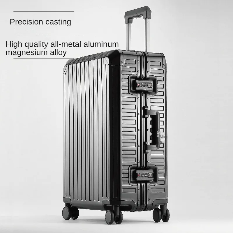 Imagem -02 - All-alumínio Magnesium Alloy Bagagem Famoso Alumínio Mala de Viagem Metal Trolley Case Roda Universal 20 Bolsa de Embarque