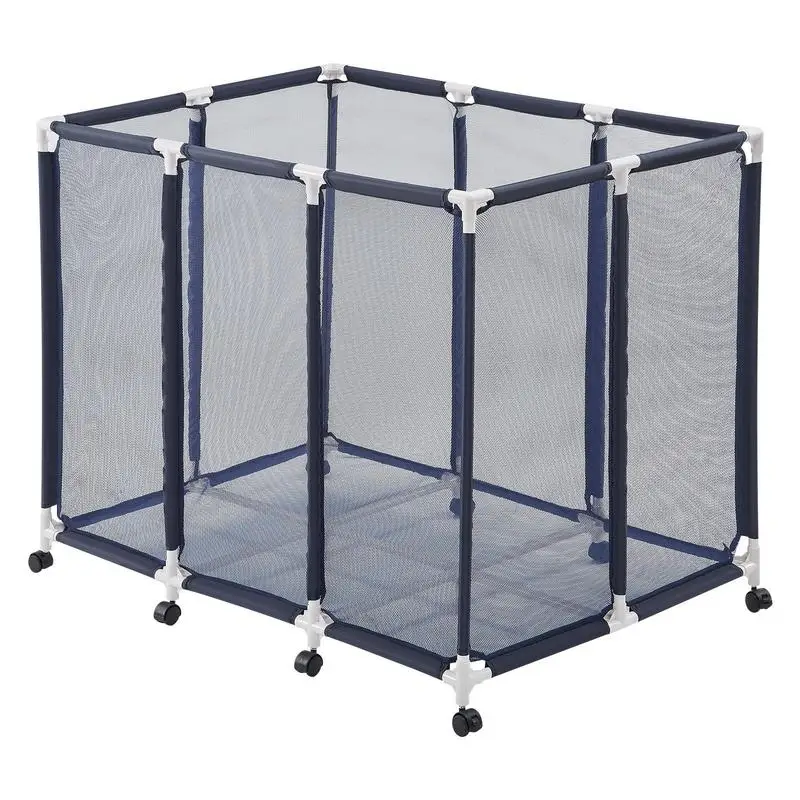 

Free Shipping-Pool Storage Bin, 48 x 33 x 39 in, Rolling Pool Float Storage Organizer with Casters, Durable Plastic Frame, Poolside Toys Noodles Holder, Breathable Mesh Basket for Swimming Pools
