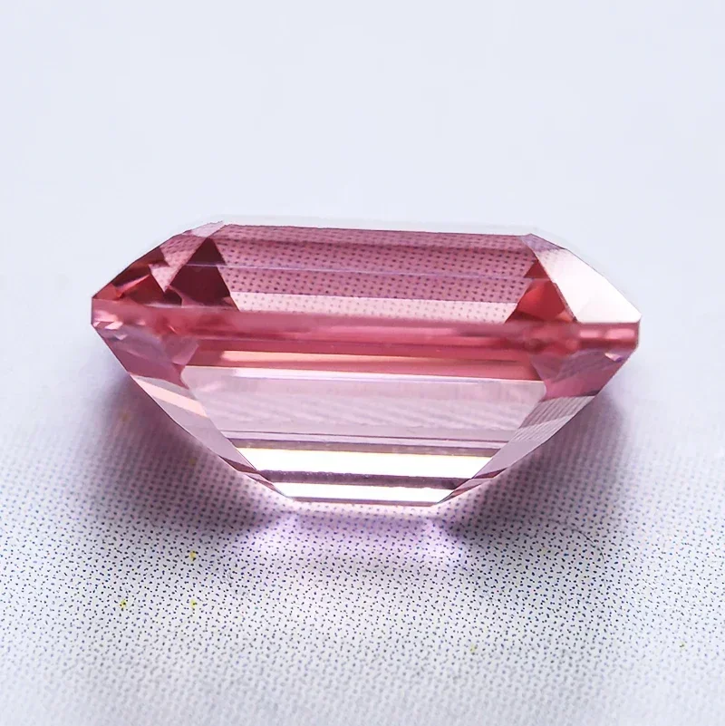 

NEW Lab Grown Padparadscha Emerald Cut Fire Lotus Color Gemstone Charms DIY Top Jewelry Making Materials Selectable AGL Certific