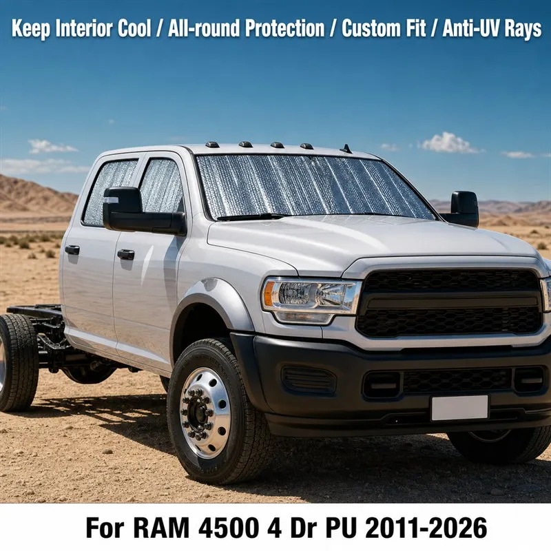 For RAM 4500 4 Dr PU 2011-2026 Full Set Car Window Sunshades UV Block Privacy Heat Insulated Foldable Car Curtain