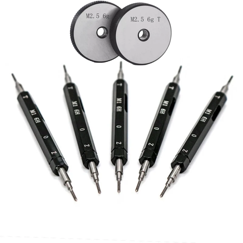 

Манометр с резьбовой пробкой/кольцевой манометр M1-M3 GO/NO GO Точность метрического манометра Прецизионный внешний винтовой манометр Тонкий инструмент для проверки резьбы с шагом