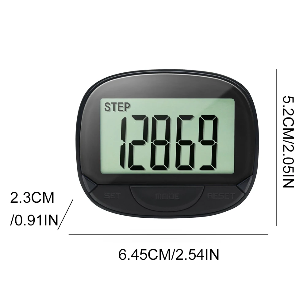 Portable Pedometer with Clip LCD Step Counter Tracker Digital Display Simple Step Tracker Large Screen Multifunctional Counter