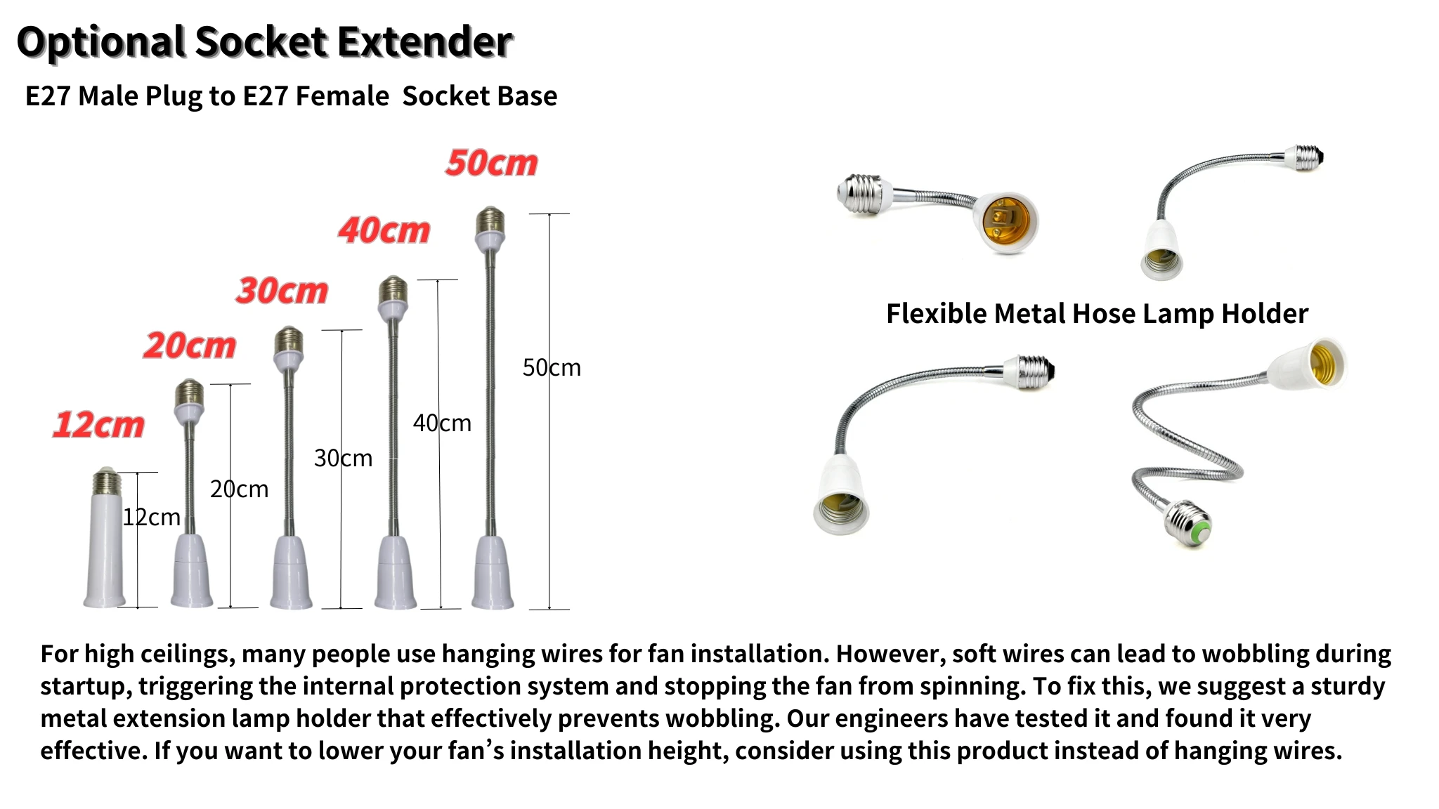 Socket Fan Light, 20.5in Small Ceiling Fan with LED, E26/27 Cordless Light Screw Fan for Kitchen Bedroom, Small Room