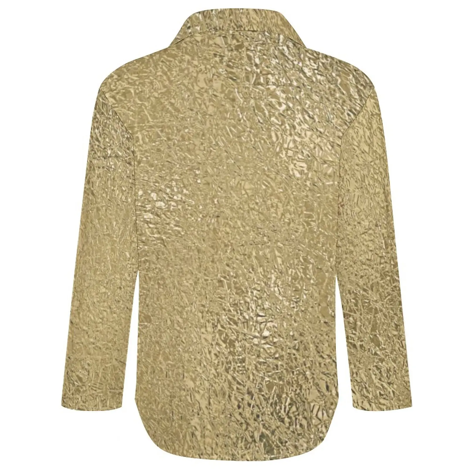 Imagem -04 - Blusa de Manga Comprida Dourada Falsa Metálica Feminina Camisa Casual Glitter Dourado Blusas Legais Tops Grandes Básicos Presente de Aniversário