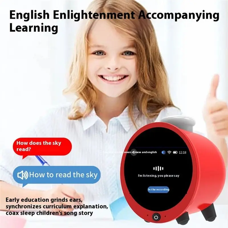 [NEW A09R!】 Interactive AI Sound Alarm Clock Featuring Wifi Dialogue Timer And LCD Touch Screen For Home Decor