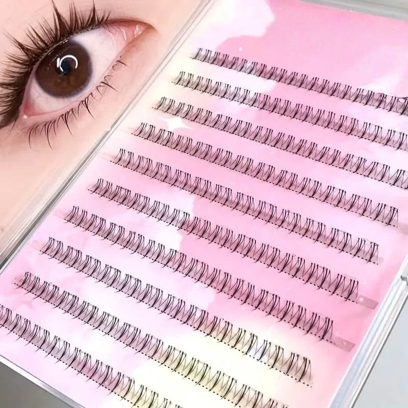 120 Stück selbstklebende kleine Flammen-Wimpern für den unteren Wimpernkranz & 80 Stück kleberfreie Feen-Wimpern für den unteren Wimpernkranz, jeweils 5 mm Länge, für Augen-Make-up – Detail 5