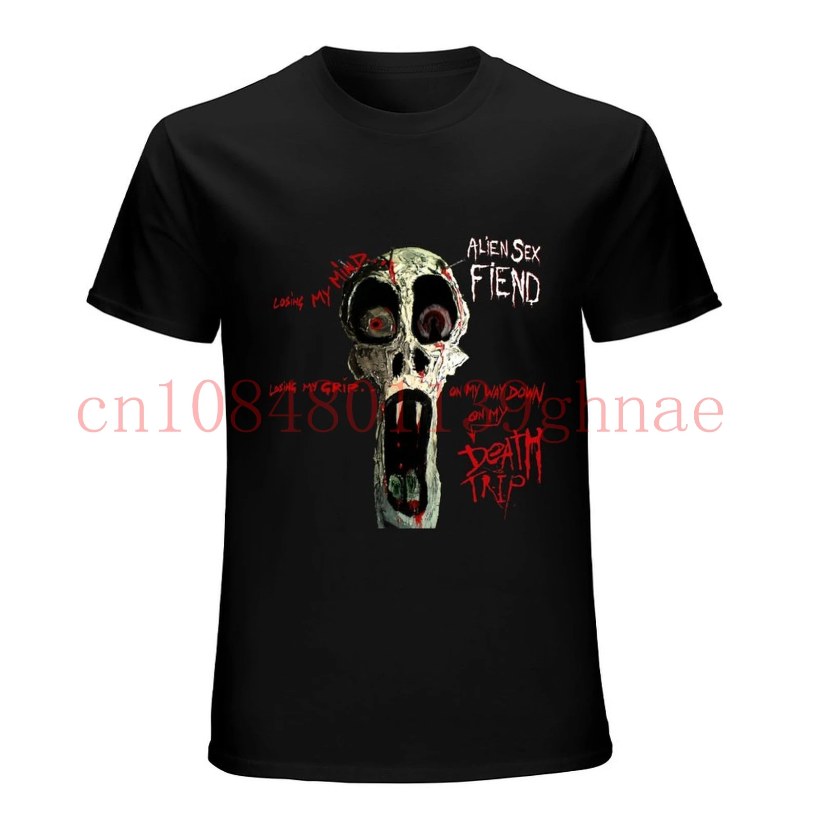 Create Shirts Men Short Alien Sex Fiend Death Trip Tees Rock Gothic Band Summer O-Neck Tee Shirt