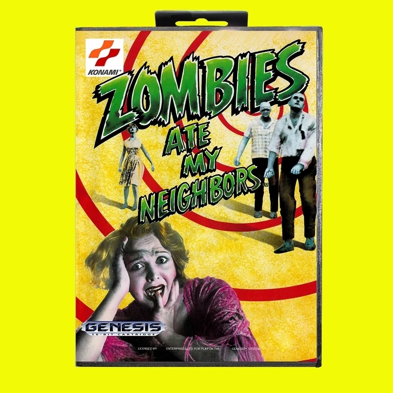 Zombies Ate My Neighbors MD Game Card 16 Bit USA Cover for Sega Megadrive Genesis Video Game Console Cartridge