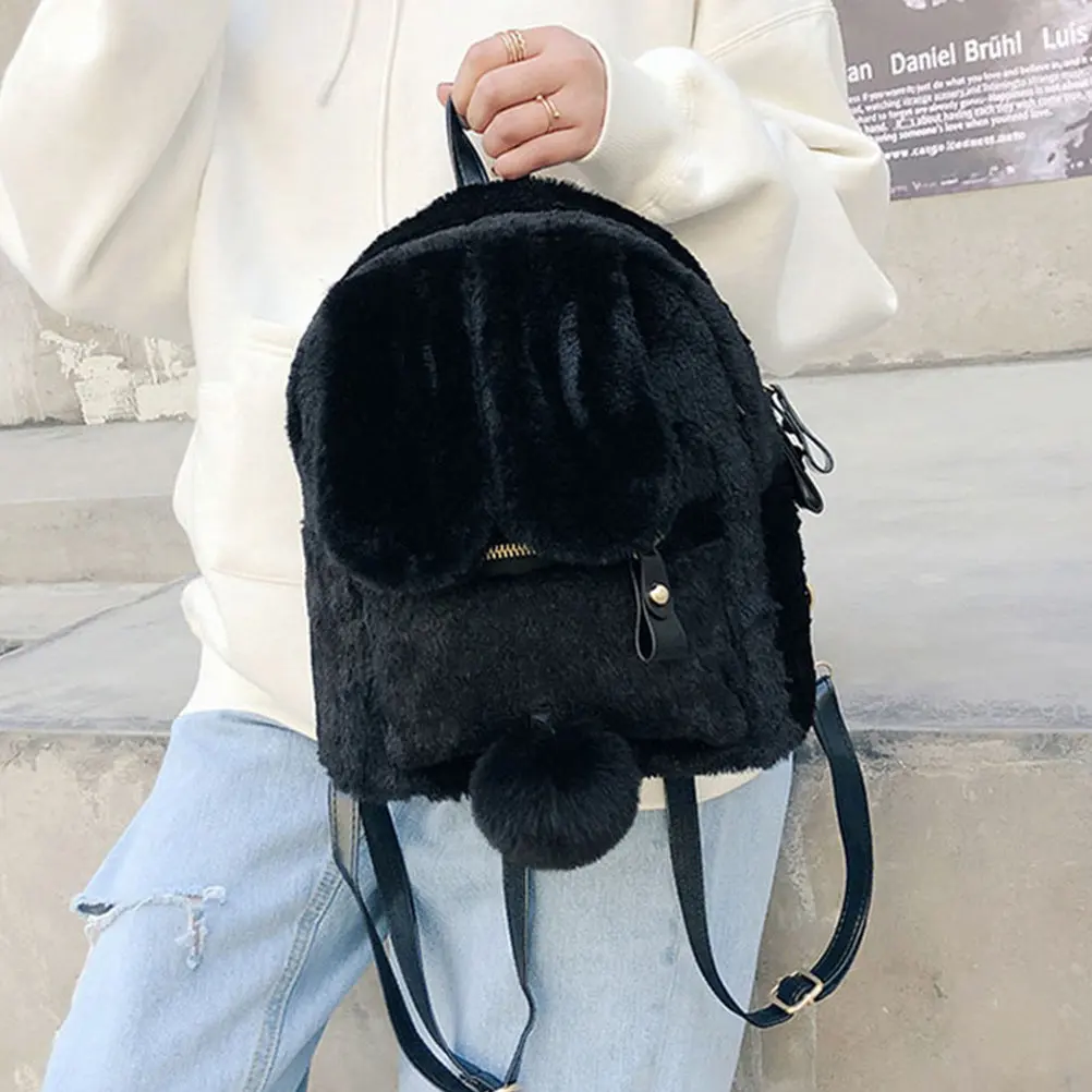 

Rabbit Ear Backpack Cartoon Style Girls Shoulder Bag Large Capacity Smooth Zipper Lightweight Casual Travel Bag