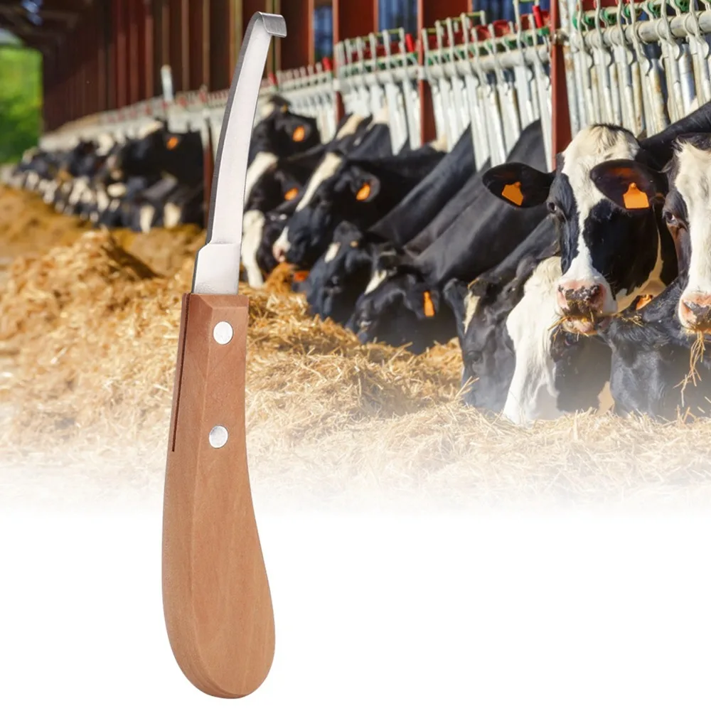 Stainless Steel Hoof Trimming Tool Durable Wooden Handle Horse Hoof Tool Portable Lightweight Livestock Hoof Care Tool