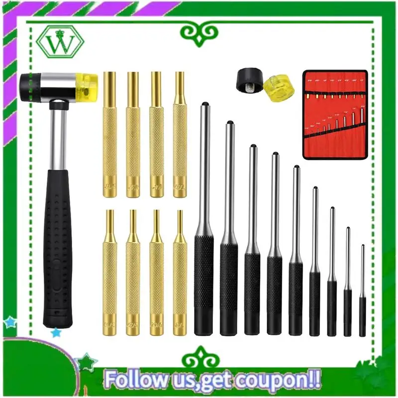 

A18P-Comprehensive Roll Pin Punch Set Repair Tool Kit Perfect For Automobile, Jewelry, Watches, Crafts And More