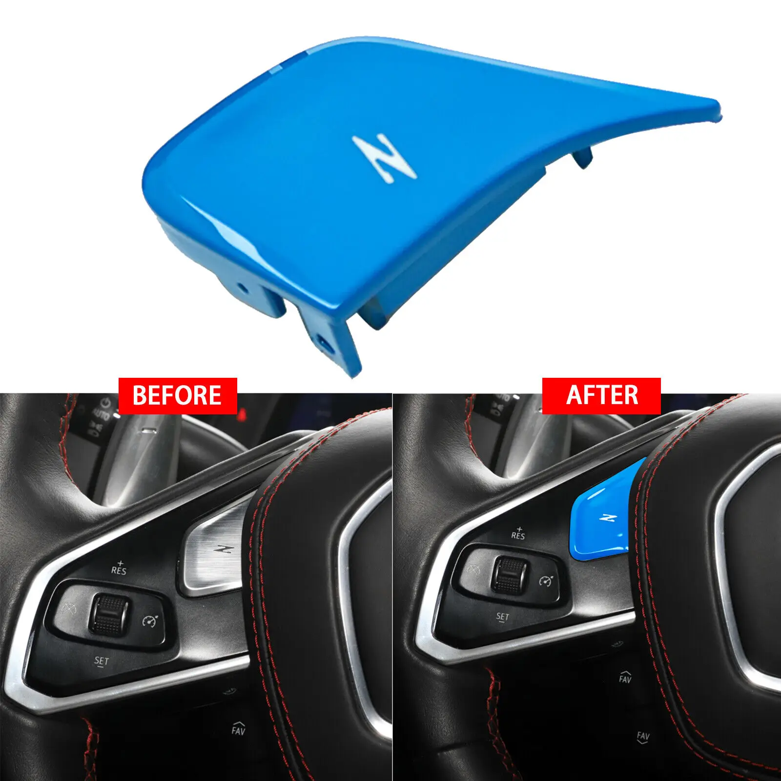 

Blue Steering Wheel Z Button Cover Replace For Corvette C8 Stingray 2020 2021 2022