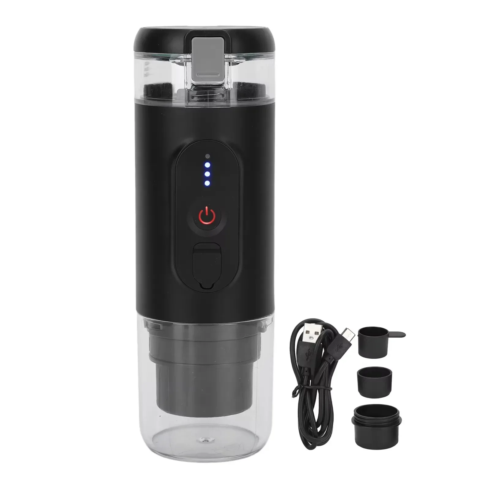 Portable Coffee Maker Travel Coffee Machine Compatible with Capsule and Coffee Powder USB Charging for Outdoor Car Office