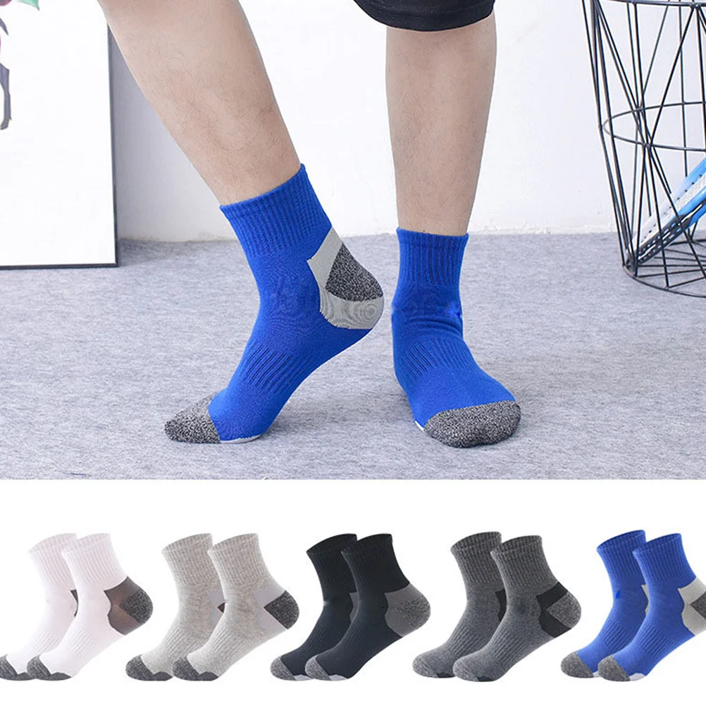

5Pairs Sports Socks Breathable Cotton Toe Socks Loose Mouth Sweat-Absorbent Comfortable Anti-Friction Running Cycling Men