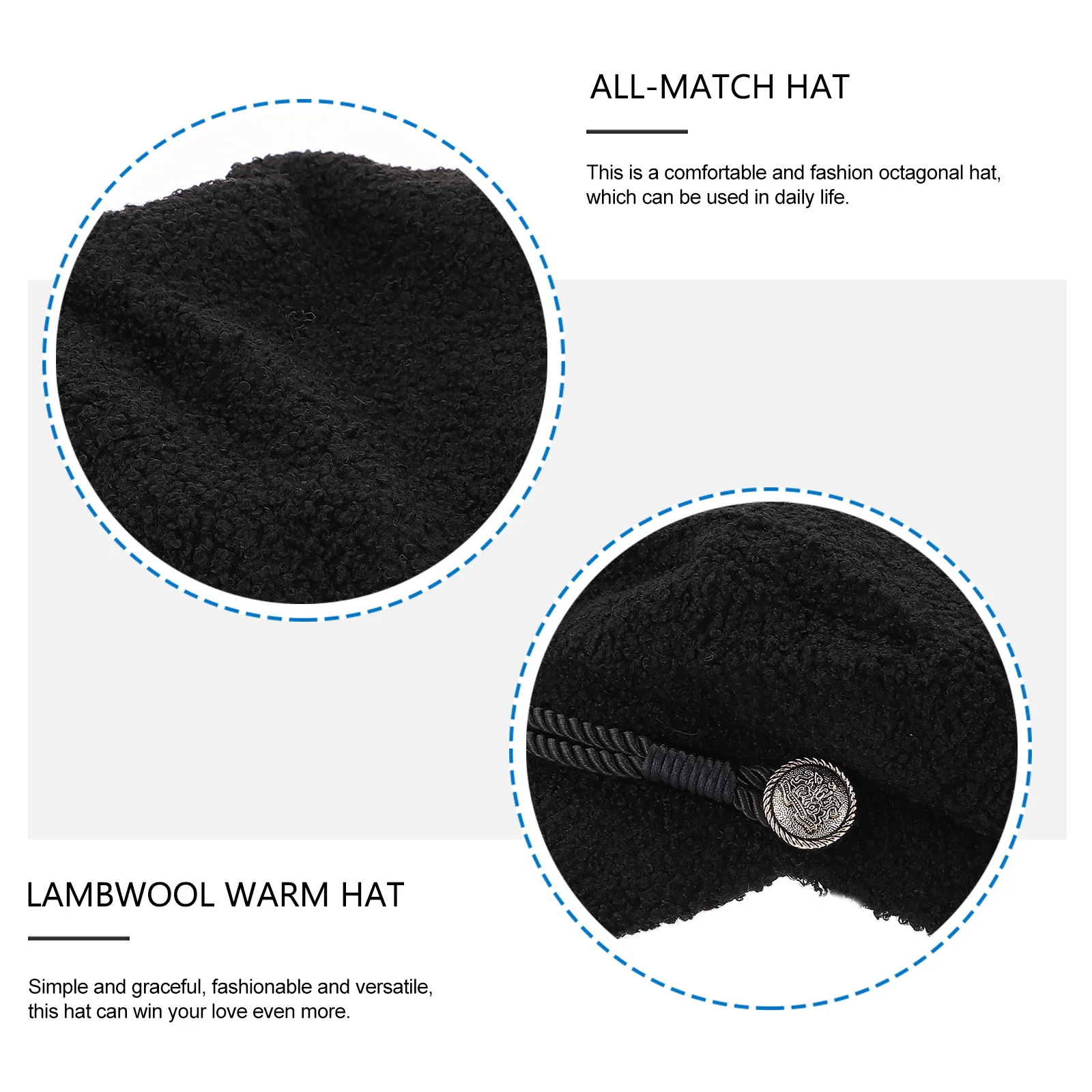 1 قطعة صوف امبسوول الناعم قبعة مثمنة قبعة الشتاء الدافئة للنساء التصميم الإبداعي مريحة تناسب كل مباراة أنيقة الإكسسوار اليومي