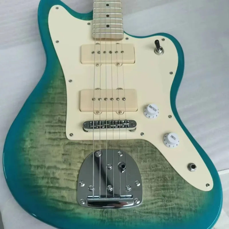 

STLF Left hand Beautiful multi-layered green factory hollow guitar